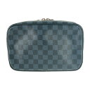 超美品 LOUIS VUITTON ルイヴィトン セカンドバッグ トゥルース・トワレ GM N47523 ネイビー系 シルバー金具 ダミエ・コバルト キャンバス...