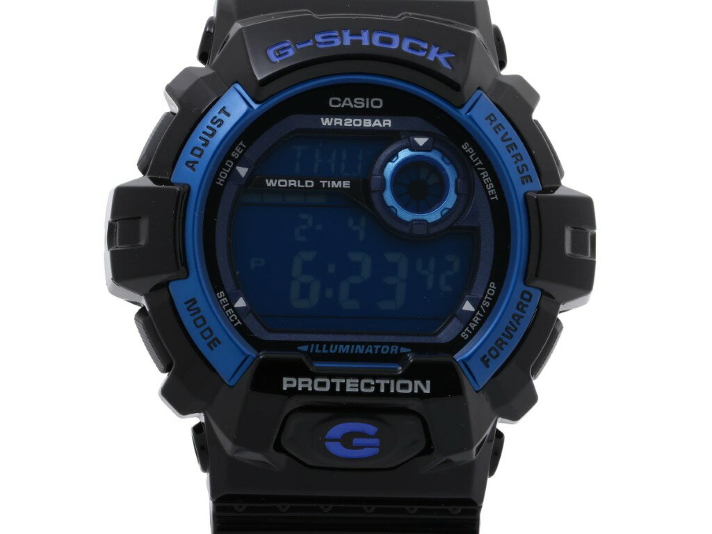 乐天商城 - CASIO カシオ 腕時計 G-SHOCK DIGITAL 8900 SERIES G-8900A-1JF ブルー ブラック系 樹脂／アルミ メンズ デジタル 美品【本物保証】【中古】