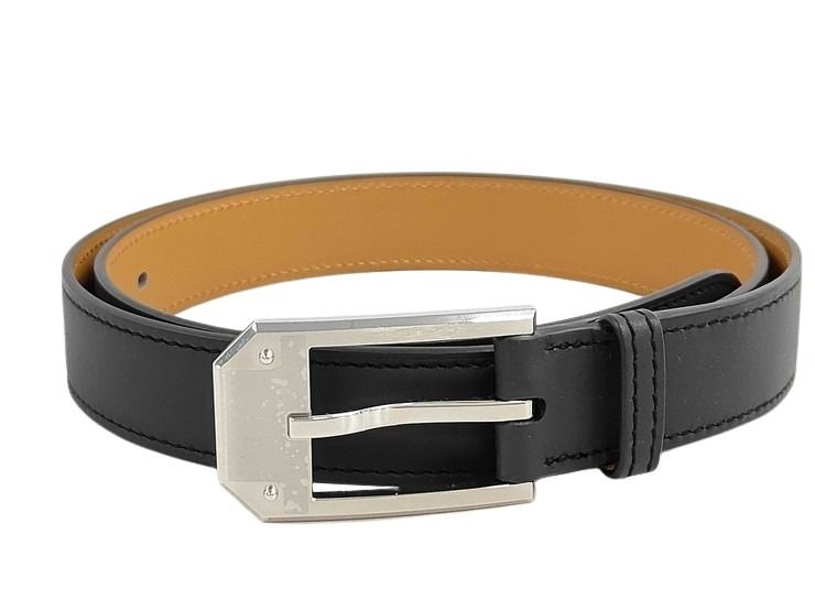 HERMES - HERMES エルメス ベルト アンディ 26 ブルーインディゴ/ゴールド レザー ユニセックス シルバー金具 新品未使用展示品【本物保証】【中古】