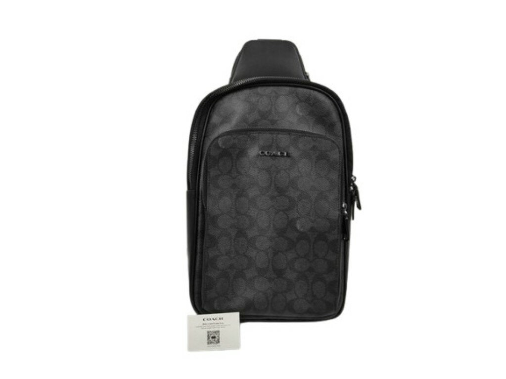 乐天商城 - COACH コーチ ボディバッグ シグネチャー CZ393 ブラック系 PVC×レザー ユニセックス ショルダーバッグ 超美品【本物保証】【中古】