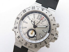 【中古】ABランクBVLGARIブルガリディアゴノプロフェッショナルエアメンズ腕時計GMT40C5SVDSS×ラバーシルバー文字盤【本物保証】