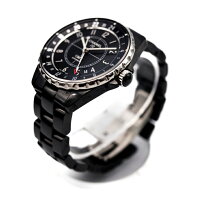 超美品CHANELシャネルJ12GMTH3102ブラック文字盤オートマメンズ腕時計【本物保証】【中古】