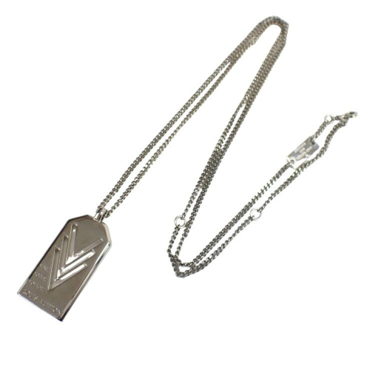乐天商城 - LOUIS VUITTON ルイヴィトン ペンダント ネックレス VVV M00050 シルバー メタル メンズ トリプルV 美品【本物保証】【中古】