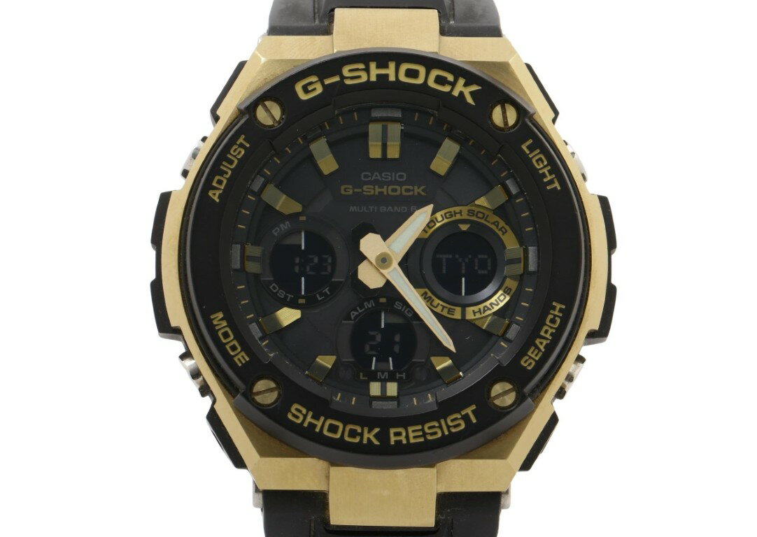 Rakuten - CASIO カシオ 時計 G-SHOCK G-STEEL GST-W100 Series GST-W100G ブラック系 樹脂／ステンレススチール メンズ アナデジ 美品【本物保証】【中古】