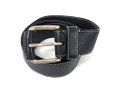 LOEWE ロエベ ベルト - ブラック レザー ユニセックス シルバー金具 美品【本物保証】【中古】
