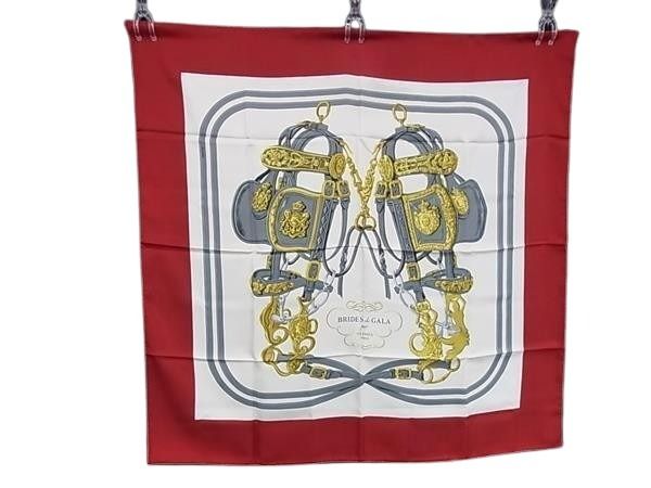 乐天商城 - HERMES エルメス 大判スカーフ カレ90 マルチカラー系 シルク100％ レディース BRIDES de GALA 式典用馬勒 超美品【本物保証】【中古】
