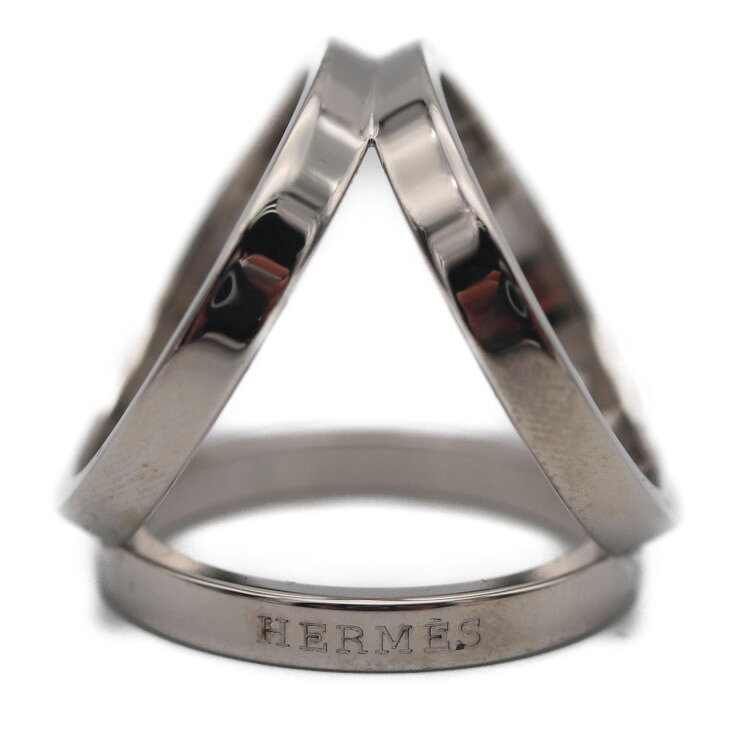 新品未使用展示品 HERMES エルメス スカーフリング トリオ H601471S 00 メタル シルバー ファッション 小物【本物保証】【中古】のサムネイル