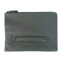 FENDI フェンディ クラッチバッグ セレリア 7M0225 グレー系 シルバー金具 レザー メンズ セカンドバッグ ポーチ L字ファスナー【本物保証】【中古...