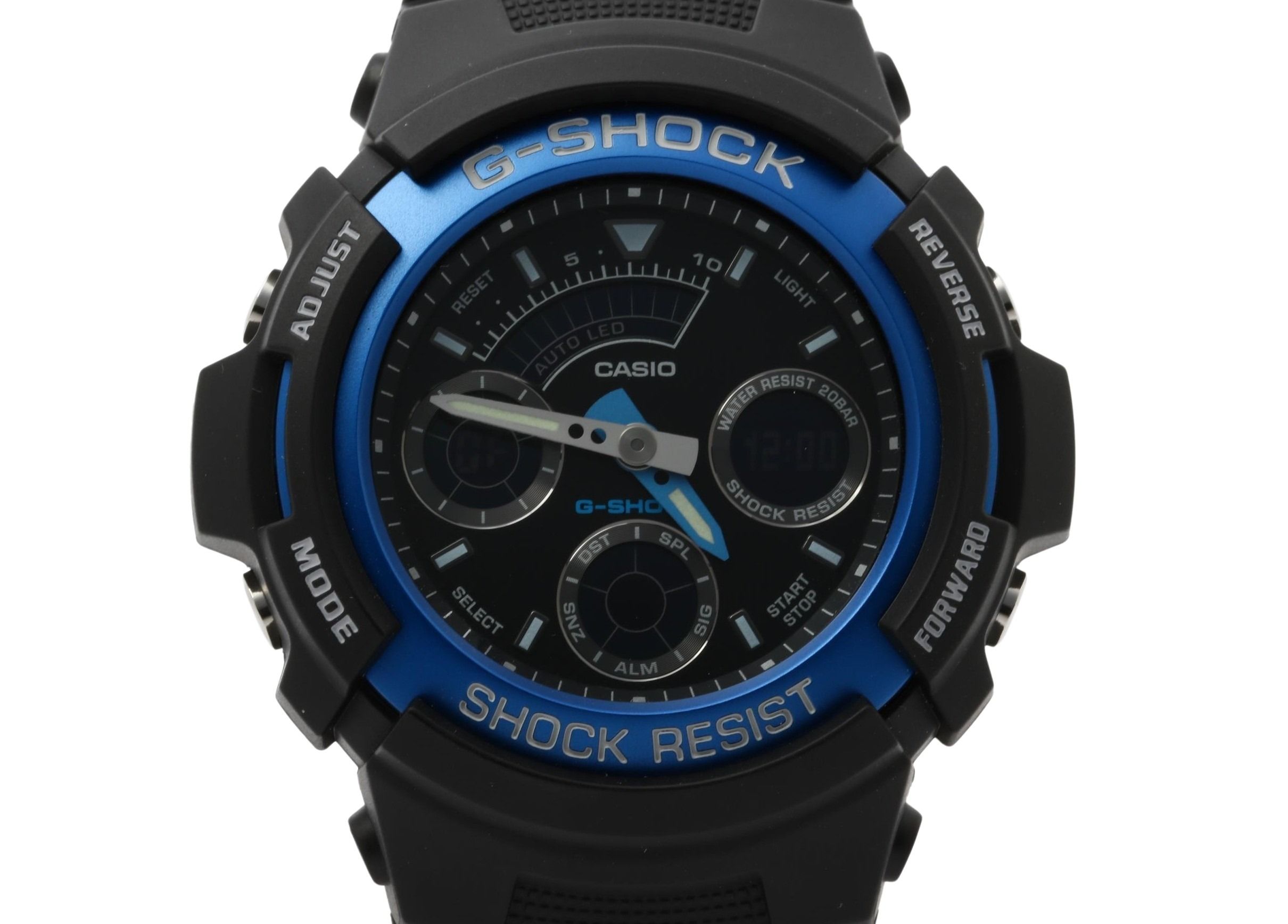 乐天商城 - CASIO カシオ 時計 GSHOCK ANALOGDIGITAL AW590 SERIES AW5912AJF ブラック 樹脂／アルミ メンズ アナデジ 新品未使用展示品【本物保証】【中古】