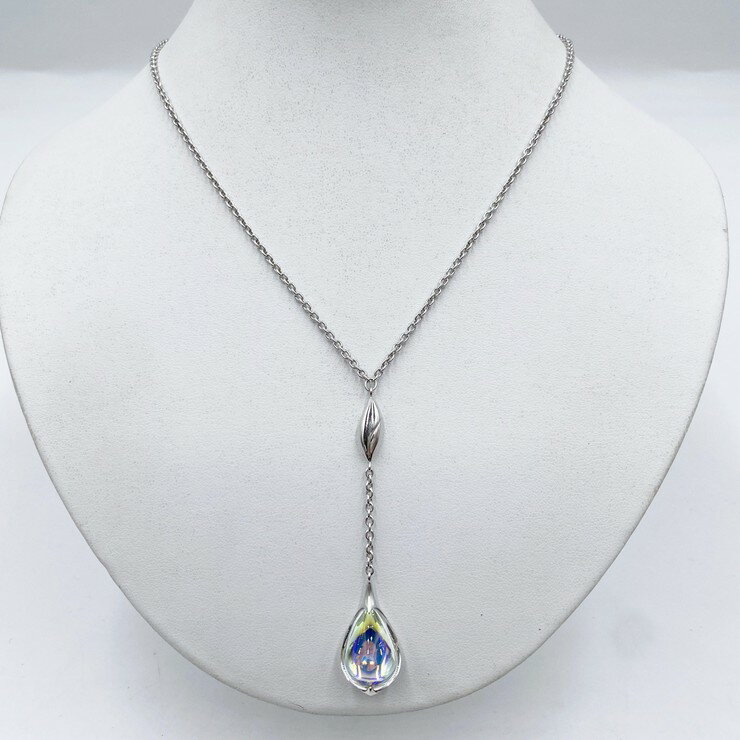 乐天商城 - Baccarat バカラ ネックレス フルール ドゥ プシデリック クリスタル シャンデリア ドロップ チェーン ネックレス シルバー クリスタル Ag925 レディース 美品【本物保証】【中古】