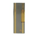 美品 Dunhill ダンヒル ライター ローラー式 ガスライター - シルバー ゴールド メタル メンズ ロゴ ストライプ【本物保証】【中古】