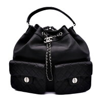 新品未使用展示品CHANELシャネルココマークマトラッセ2WAYリュックサックバックパックレザーブラックシルバー金具23番台【本物保証】【中古】