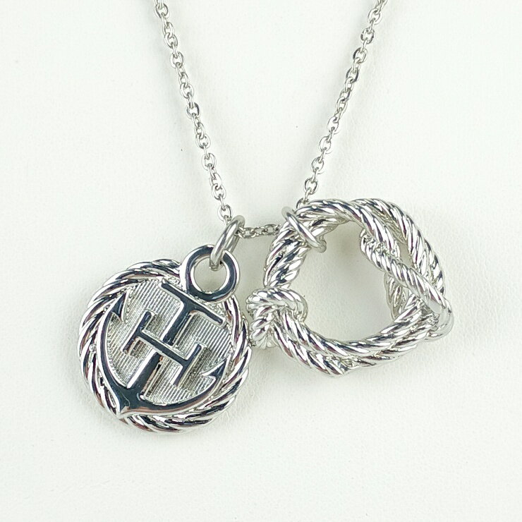 美品 HERMES エルメス ネックレス コルタージュ ロープ - シルバー メタル ユニセックス ペンダント 碇 コルダージュ【本物保証】【中古】