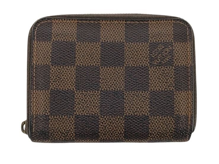 LOUIS VUITTON ルイヴィトン コインケース ジッピーコインパース N63070 エベヌ（ブラウン） ダミエ ユニセックス ラウンドファスナー 小銭入れ【本物保証】【中古】