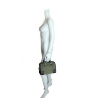 超美品LOEWEロエベアマソナ28ハンドバッグスエードレザーモスグリーン【本物保証】【中古】