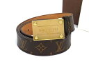 LOUIS VUITTON ルイヴィトン ベルト モノグラム サンチュール アンヴァントゥール M9812 ブラウン PVC レザー メンズ ゴールド金具【本物...