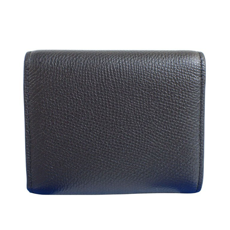 VALENTINO GARAVANI ヴァレンティノ ガラヴァーニ 財布 Vロゴ ブラック レザー ユニセックス 三つ折り財布 ゴールド金具 美品【本物保証】【中古】 2