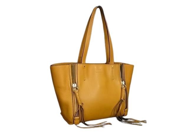 乐天商城 - CHLOE クロエ トートバッグ マイロ イエロー系 レザー レディース ハンドバッグ フリンジ 美品【本物保証】【中古】