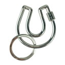 美品 HERMES エルメス キーホルダー フェール・ア・シュヴァル - シルバー メタル ユニセックス キーリング バッグチャーム 馬蹄モチーフ【本物保証】【...