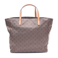 新品未使用展示品GUCCIグッチGG柄トートバッグ282439ナイロンブラウン【本物保証】【中古】