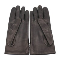 新品未使用展示品HERMESエルメスHロゴステッチデザイングローブ手袋レザーブラック表記サイズ71/2アパレル小物【本物保証】【中古】