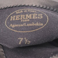 新品未使用展示品HERMESエルメスHロゴステッチデザイングローブ手袋レザーブラック表記サイズ71/2アパレル小物【本物保証】【中古】