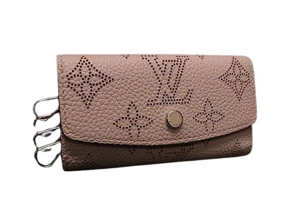 LOUIS VUITTON ルイヴィトン キーケース ミュルティクレ 4 M82760 ローズジャスミン ピンク系 モノグラムマヒナ レディース 4連 シルバー金具 超美品【本物保証】【中古】