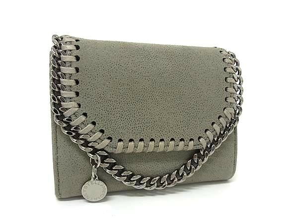 STELLA McCARTNEY ステラ マッカートニー コインケース ファラベラ 391836 グレー系 エコレザー レディース シルバー金具 美品【本物保証】【中古】