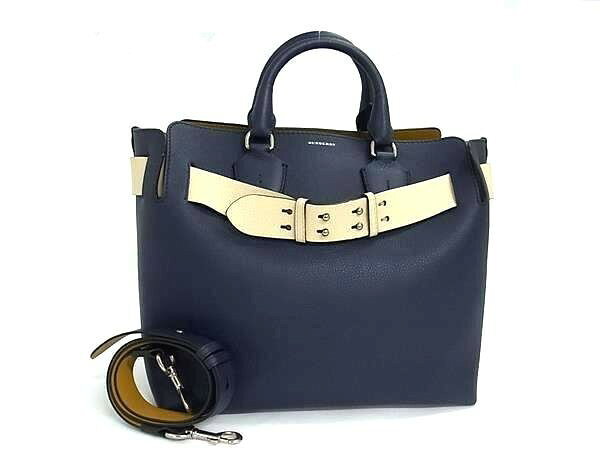 BURBERRY バーバリー ハンドバッグ ミディアム ベルトバッグ 4076723 ネイビー系 カーフレザー レディース 2W 3rbt-10077873 3R boutique パッケージ画像