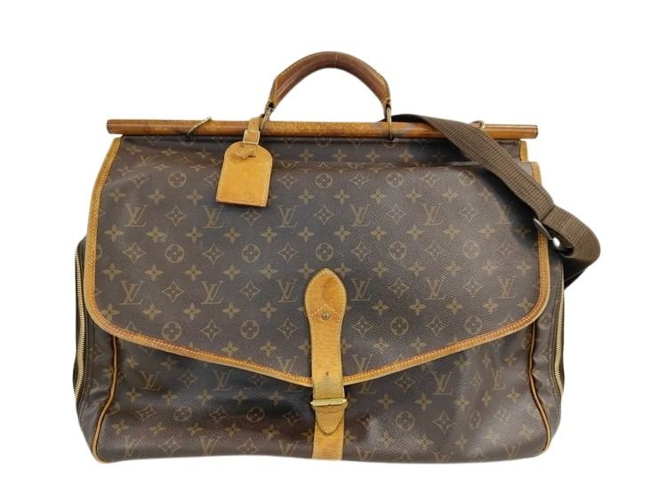 LOUIS VUITTON ルイヴィトン トラベルバッグ モノグラム サック シャス M41140 ブラウン PVC レザー ユニセックス 2WAY ハンドバック ショルダーバッグ ボストンバッグ 旅行鞄 【本物保証】【中古】