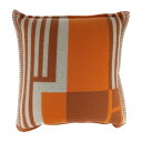 新古未使用展示品 HERMES エルメス クッション イターク H103431M 03 テラコッタ タンジェリン 毛 90% カシミヤ 10% ユニセックス 枕...