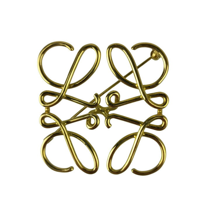 Rakuten - LOEWE ロエベ ブローチ ANAGRAM BROOCH アナグラム ブローチ ゴールド系 メタル ユニセックス 美品【本物保証】【中古】