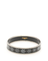 HERMESエルメスエマイユPMバングル七宝黒白アクセサリー雪の結晶【本物保証】【中古】