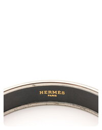 HERMESエルメスエマイユPMバングル七宝黒白アクセサリー雪の結晶【本物保証】【中古】