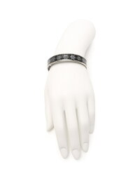 HERMESエルメスエマイユPMバングル七宝黒白アクセサリー雪の結晶【本物保証】【中古】