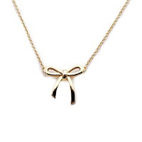 美品Tiffany&Co.ティファニーリボンモチーフネックレス750K18ゴールドアクセサリー小物【本物保証】【中古】