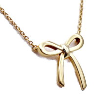 美品Tiffany&Co.ティファニーリボンモチーフネックレス750K18ゴールドアクセサリー小物【本物保証】【中古】