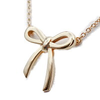 美品Tiffany&Co.ティファニーリボンモチーフネックレス750K18ゴールドアクセサリー小物【本物保証】【中古】
