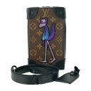 新古未使用展示品 LOUIS VUITTON ルイヴィトン ショルダーバッグ ソフトトランク・フォーンボックス M80144 ブラウン ブラック グリーン系 パ...