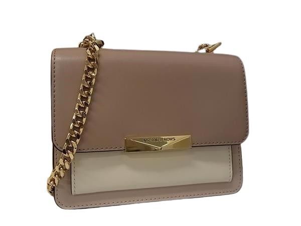 乐天商城 - MICHAEL KORS マイケルコース ショルダーバッグ 32S9GJ4C0T ピンクベージュ アイボリー レザー レディース チェーン ゴールド金具 超美品【本物保証】【中古】