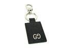 GUCCI グッチ キーホルダー グッチシマ キーリング ドリアン 478136 ブラック レザー ユニセックス シルバー金具 超美品【本物保証】【中古】