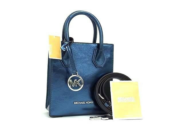 乐天商城 - MICHAEL KORS マイケルコース ハンドバッグ MERCER マーサー XS NS SHOPPER XBODY 35H3SM9COM ブルー系 レザー レディース 2WAY クロスボディ ショルダー 新品未使用展示品【本物保証】【中古】