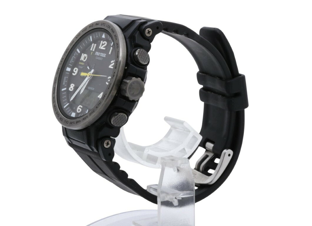 3R boutiqueのCASIO カシオ 時計 PRO TREK プロトレック Climber Line PRW51Y1JF ブラック 樹脂（バイオマス）／ステンレススチール メンズ アナデジ 美品【本物保証】【中古】｜アングル2
