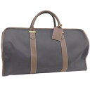 美品 Dunhill ダンヒル ボストンバッグ ヘリンボーン - グレー系 ブラウン系 ゴールド金具 PVC レザー メンズ 旅行鞄【本物保証】【中古】