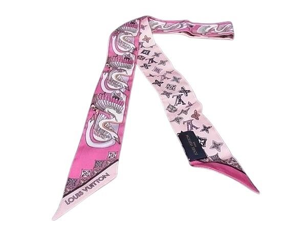 乐天商城 - LOUIS VUITTON ルイヴィトン リボンスカーフ バンドー BB イノセンス スワン M71494 マルチカラー系 シルク100% レディース 超美品【本物保証】【中古】