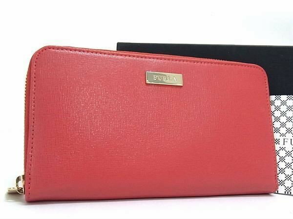 乐天商城 - FURLA フルラ 長財布 ピンク系 レザー レディース ラウンドファスナー ゴールド金具 新品未使用展示品【本物保証】【中古】