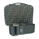 超美品 FENDI フェンディ ショルダーバッグ ズッカ ミニ トラベル 7VA552 グレー ブラック キャンバス レザー レディース 2WAY ハンドバッグ...