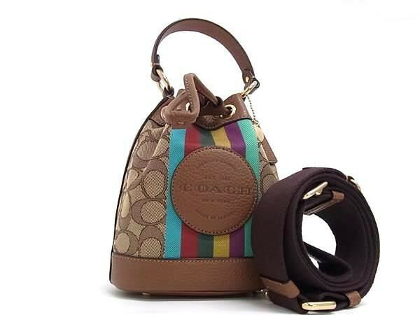 乐天商城 - COACH コーチ ハンドバッグ シグネチャー C5639 ブラウン系 マルチカラー キャンバス×レザー レディース 2WAY クロスボディ ショルダー 新品未使用展示品【本物保証】【中古】