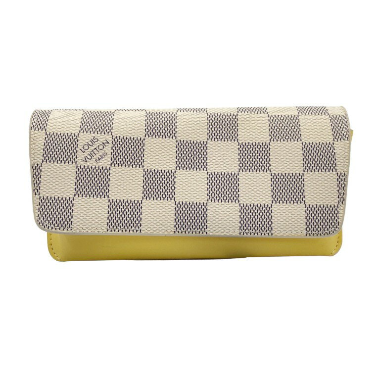 LOUIS VUITTON ルイヴィトン メガネケース エテュイ・リュネット GI0388 ホワイト イエロー ダミエアズール レザー ユニセックス【本物保証】【中古】