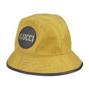 新品未使用展示品 GUCCI グッチ バケットハット オフ ザ グリッド ハット 627115 表記サイズ M GGナイロン×レザー イエロー ブラック 帽子【...